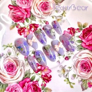 🌸 Soft Lavender Totoro 🌸 ฅ՞•ﻌ•՞ฅ PressOn Nails